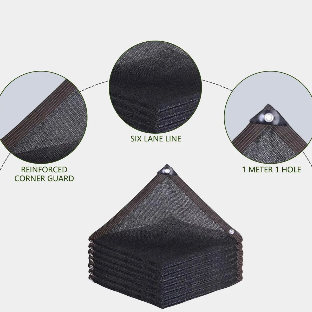 GENERICO - MALLAS SOMBREADORA TOLDO VELA RECTANGULAR COLOR NEGRO