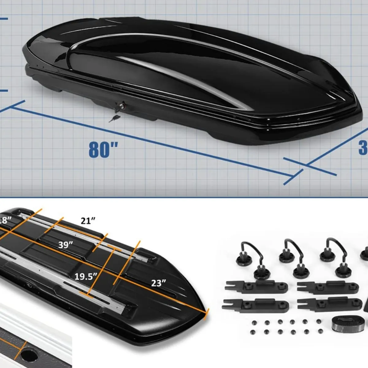 GTI - Caja Cúpula Porta Equipaje para auto de 520 litros