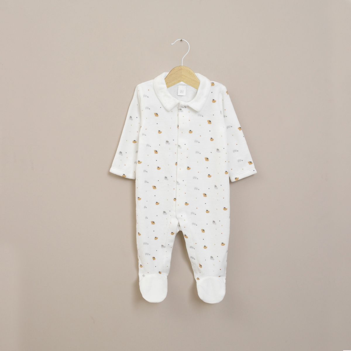 OPALINE - Oso Plush Bebe Niño Estampado Blanco