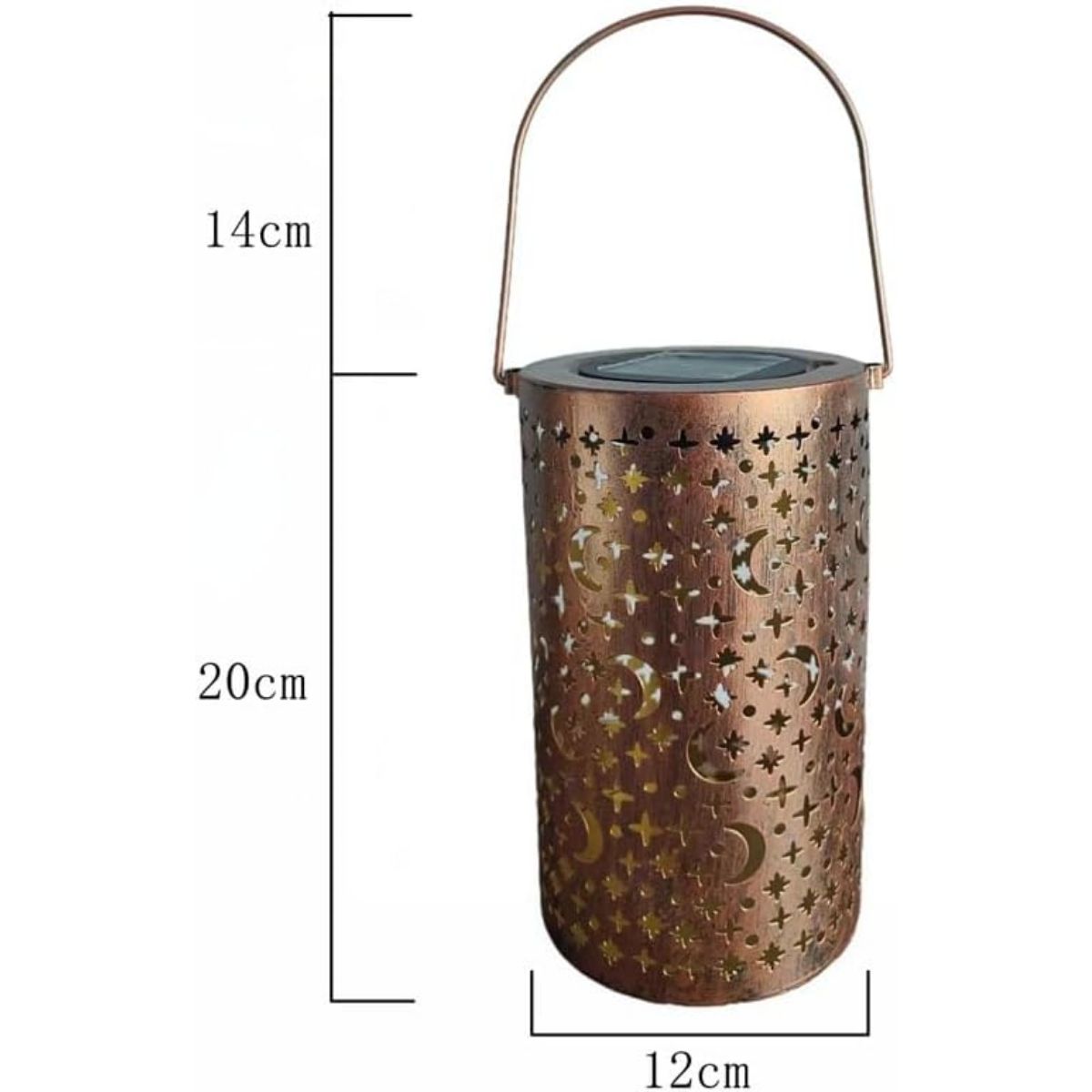 GENERICO - Lámpara Foco Exterior Jardín Metal Recarga Solar Diseño Luna