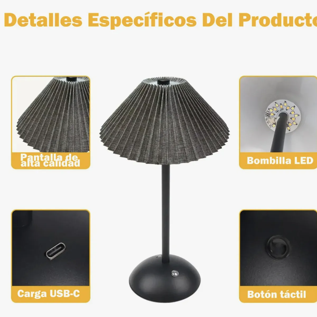 OKAY - Lamparas De Mesa Inalambricas Recargables Lámpara Nocturna