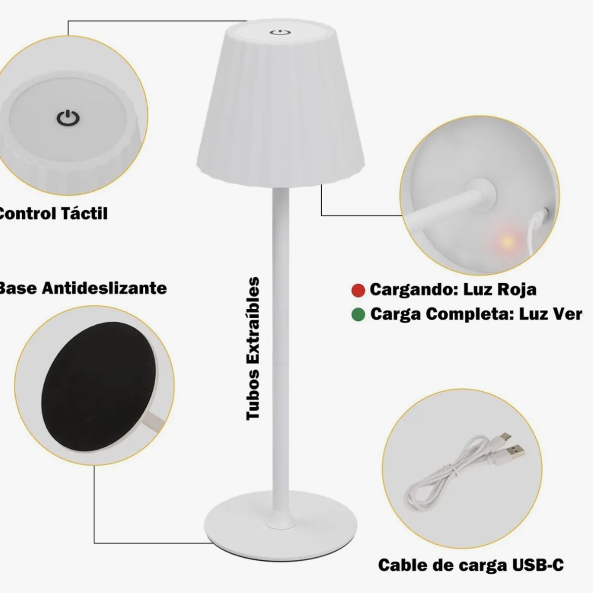 OKAY - Lamparas Inalambricas De Mesa Recargables Lámpara Nocturna