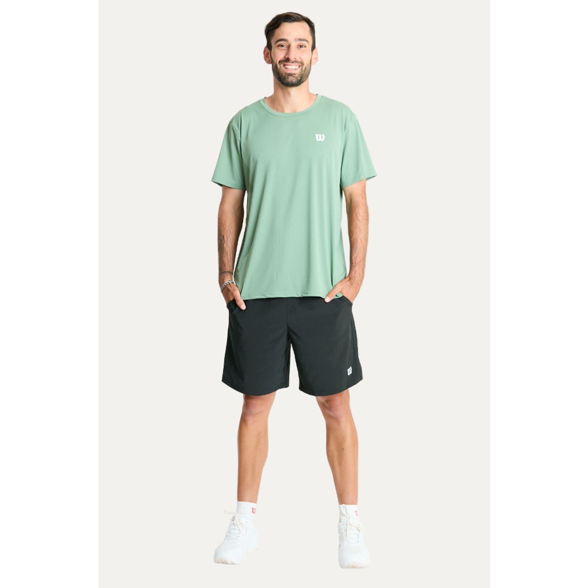WILSON - Short Largo Poliester Caballero Negro Wilson
