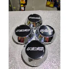 GENERICO - X4 Tapas centro de llantas de auto tunning conica Medidas 58mmX60mm RAYS NEGRO CON PLATA