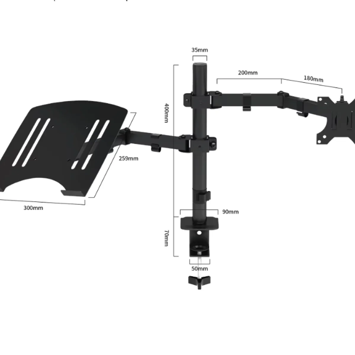 FACTORYTECH - Soporte Monitor y Notebook Brazo Articulado Escritorio A017