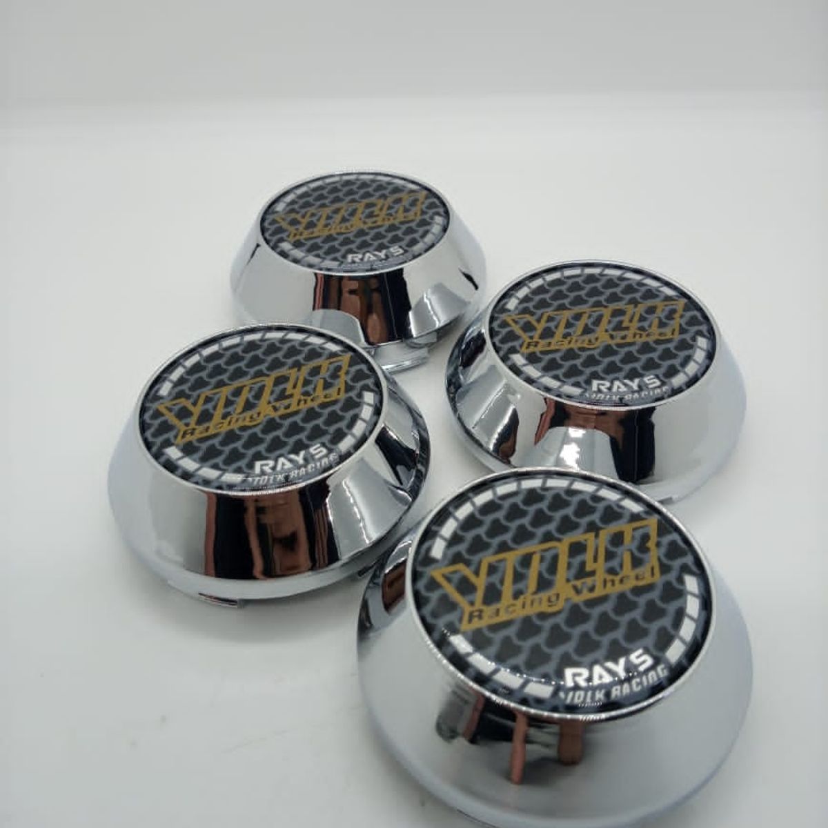 GENERICO - X4 Tapas centro de llantas de auto tunning conica Medidas 58mmX60mm VOLK  RAYS CARBONO