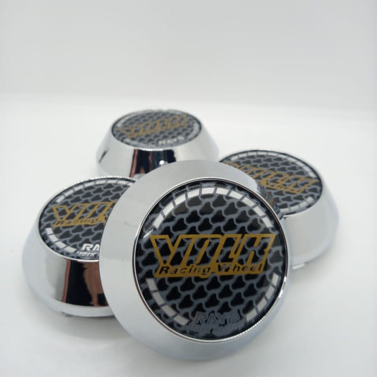 GENERICO - X4 Tapas centro de llantas de auto tunning conica Medidas 58mmX60mm VOLK  RAYS CARBONO