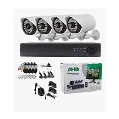 GENERICO - Kit Cctv Con 4 Cámaras De Seguridad Mas Dvr 1080p Hd Full Blanco