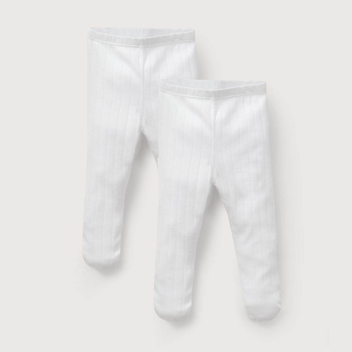 OPALINE - Pack De 2 Panty Ballerina Blanca Acanalada Unisex