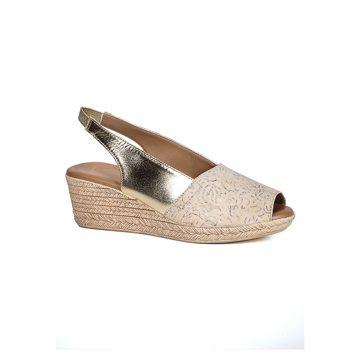 LOLA CANALES - Sandalia Cuero Susanne Beige Dorado LOLA CANALES