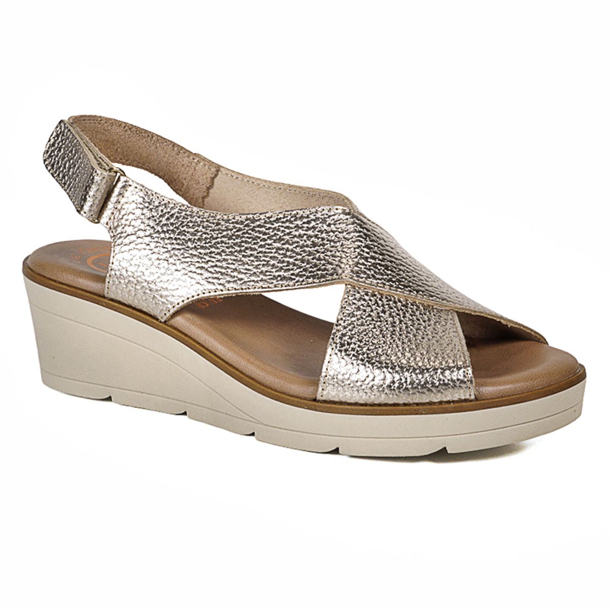 LOLA CANALES - Sandalia Cuero Xaviera Dorado LOLA CANALES