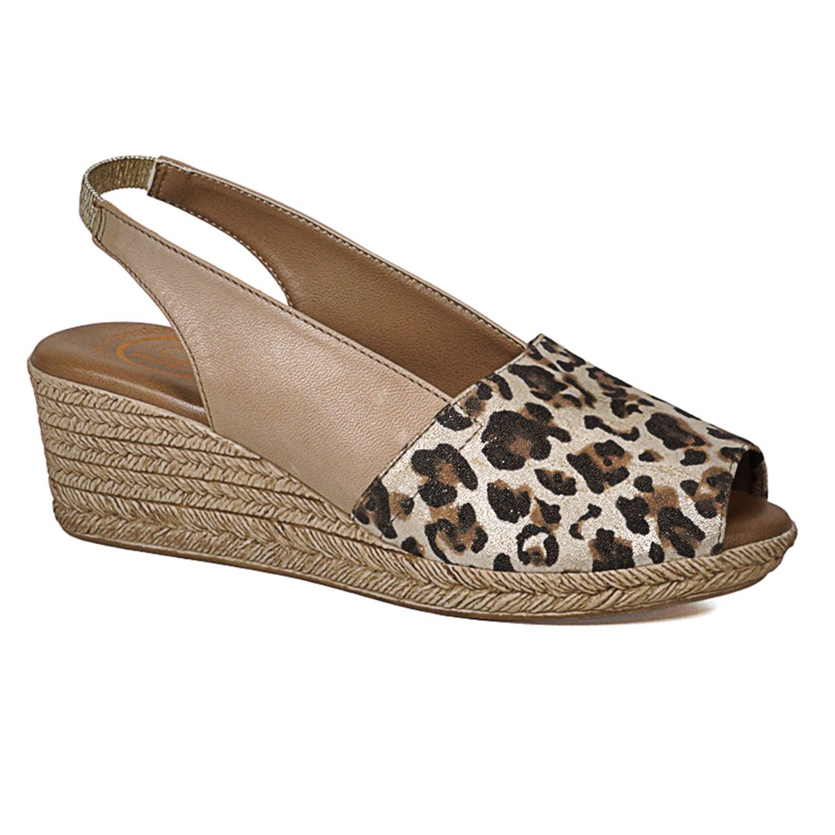 LOLA CANALES - Sandalia Cuero Susanne Beige Print LOLA CANALES
