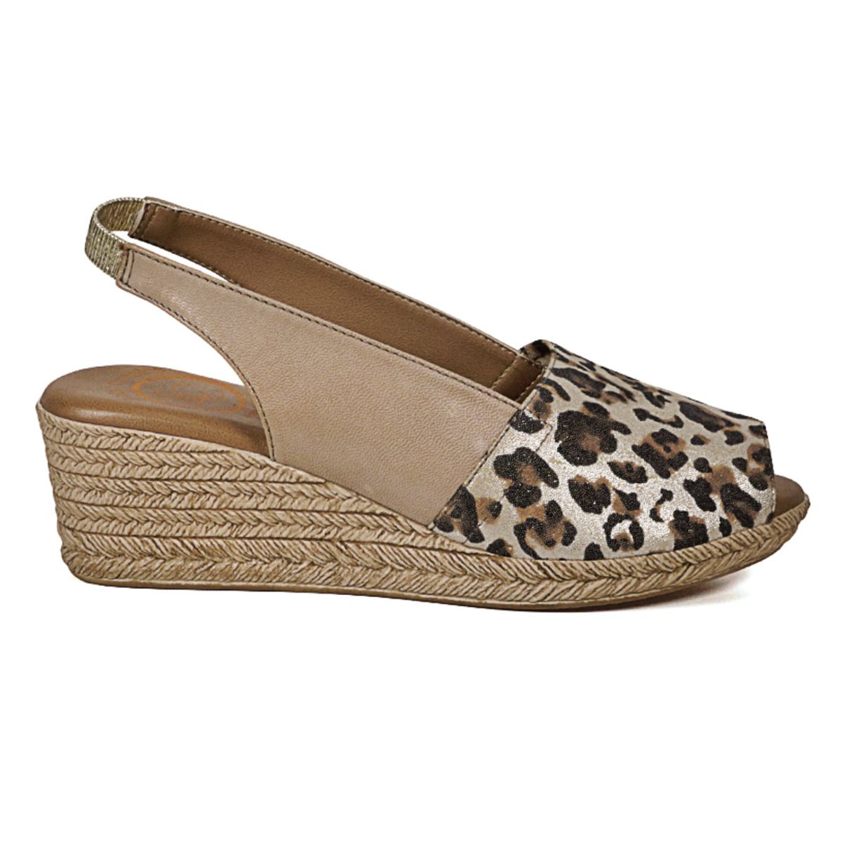 LOLA CANALES - Sandalia Cuero Susanne Beige Print LOLA CANALES