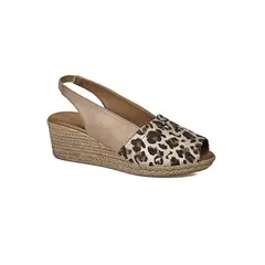 LOLA CANALES - Sandalia Cuero Susanne Beige Print
