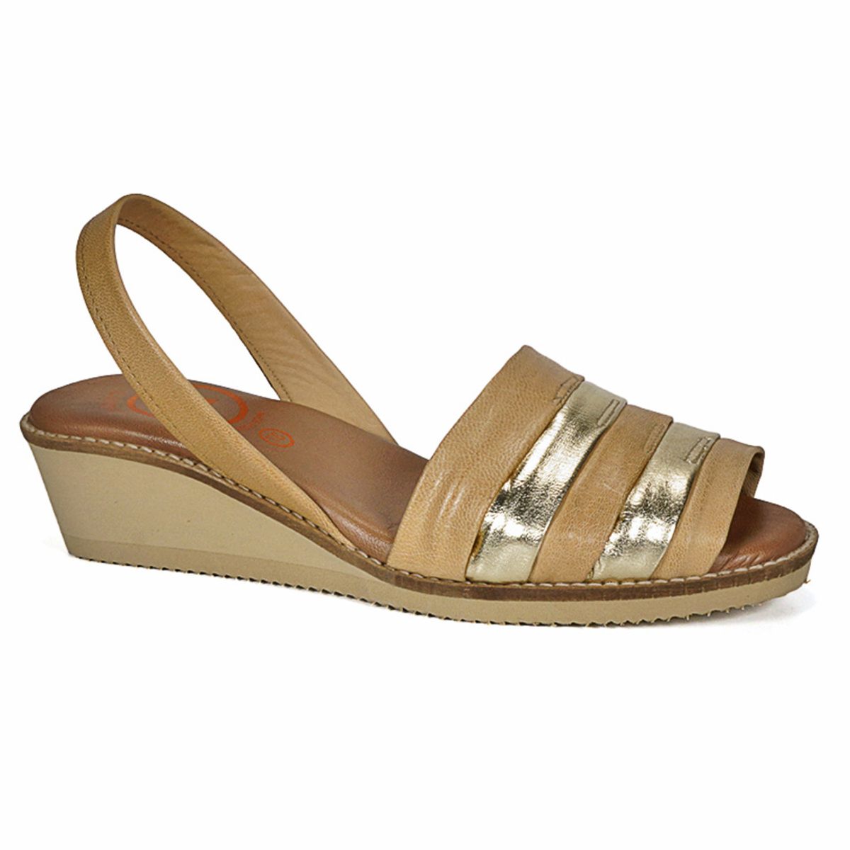 LOLA CANALES - Sandalia Cuero Charmiane Camel Dorado LOLA CANALES