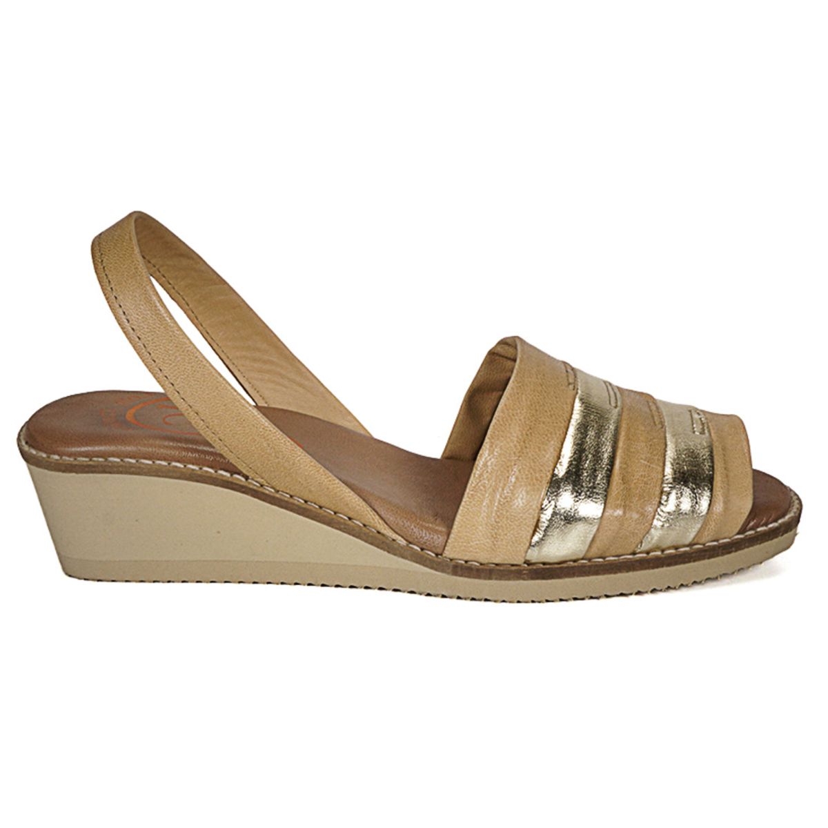 LOLA CANALES - Sandalia Cuero Charmiane Camel Dorado LOLA CANALES