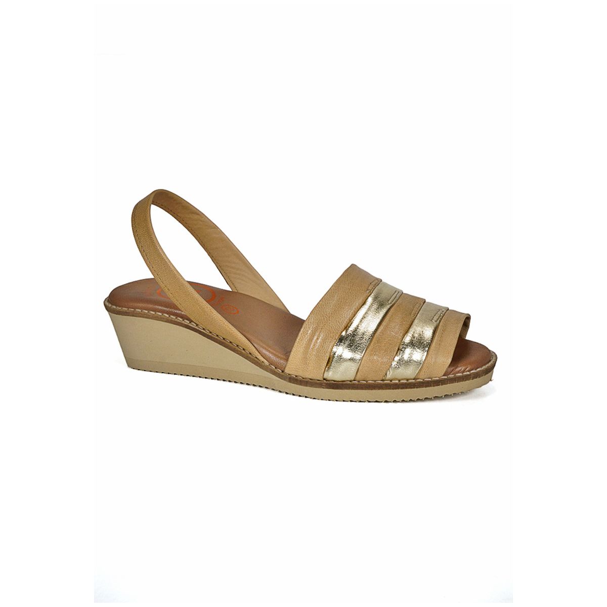 LOLA CANALES - Sandalia Cuero Charmiane Camel Dorado LOLA CANALES