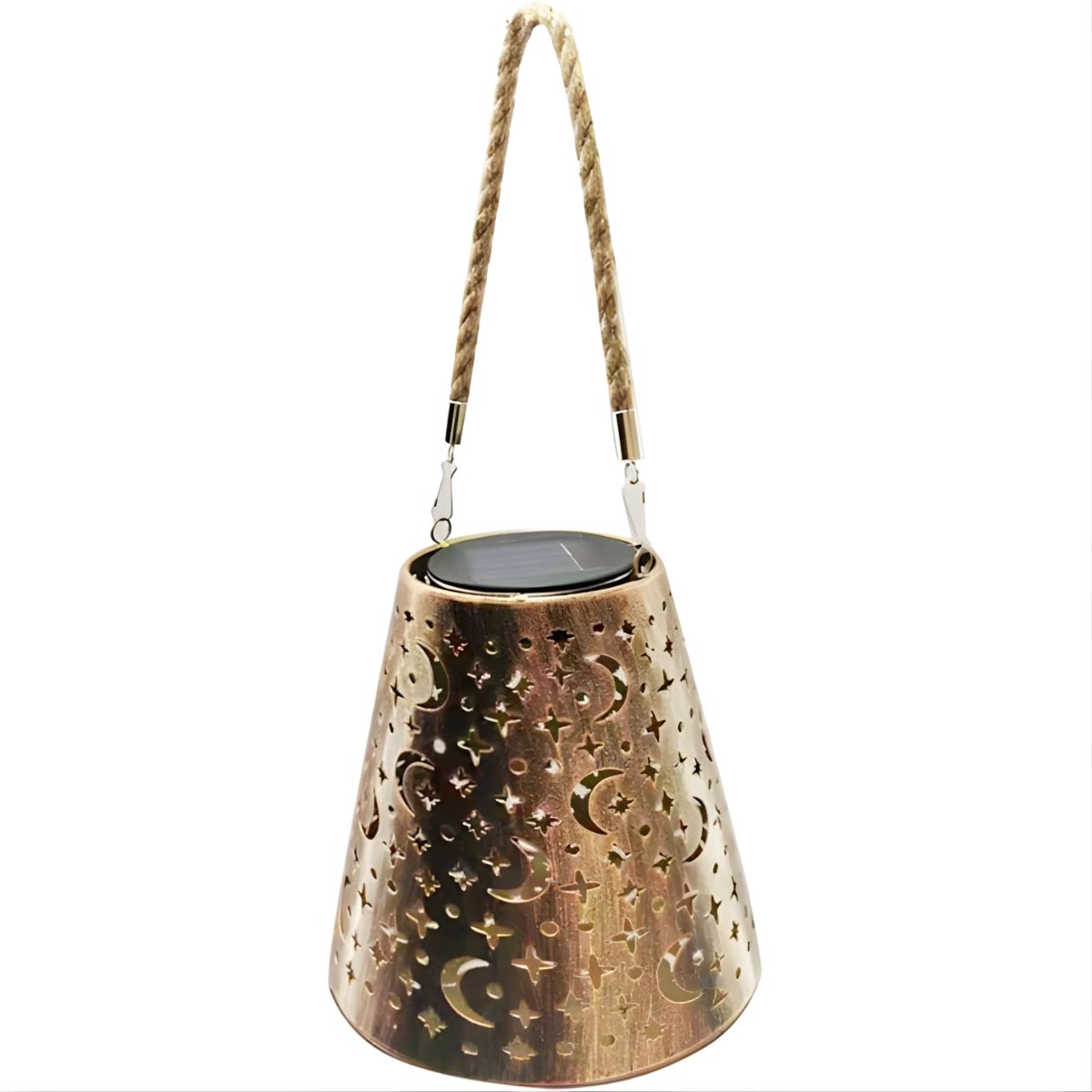 GENERICO - Lámpara Exterior Jardín Metal Carga Solar Diseño Cono Luna