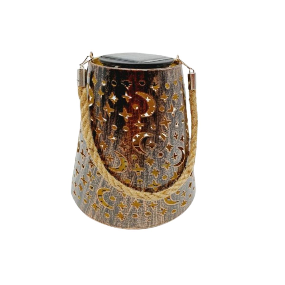 GENERICO - Lámpara Exterior Jardín Metal Carga Solar Diseño Cono Luna