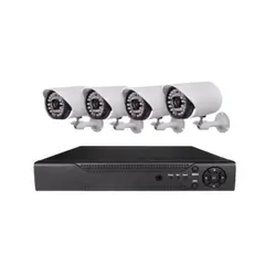 GENERICO - Kit Cctv Con 4 Cámaras De Seguridad Mas Dvr 1080p Hd Full Blanco