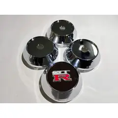 GENERICO - X4 Tapas centro de llantas de auto tunning conica Medidas 58mmX60mm GTR NEGRA