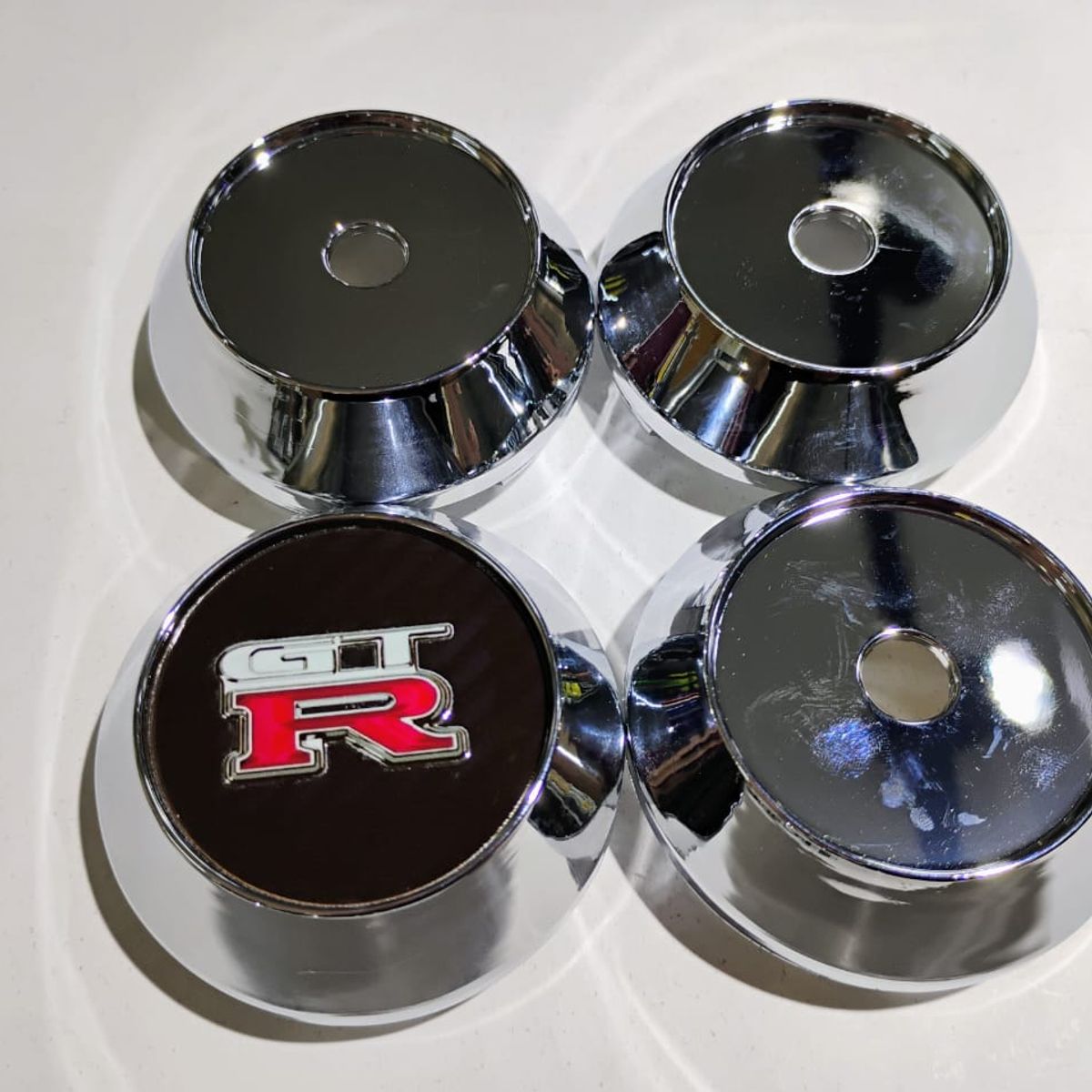GENERICO - X4 Tapas centro de llantas de auto tunning conica Medidas 58mmX60mm GTR NEGRA