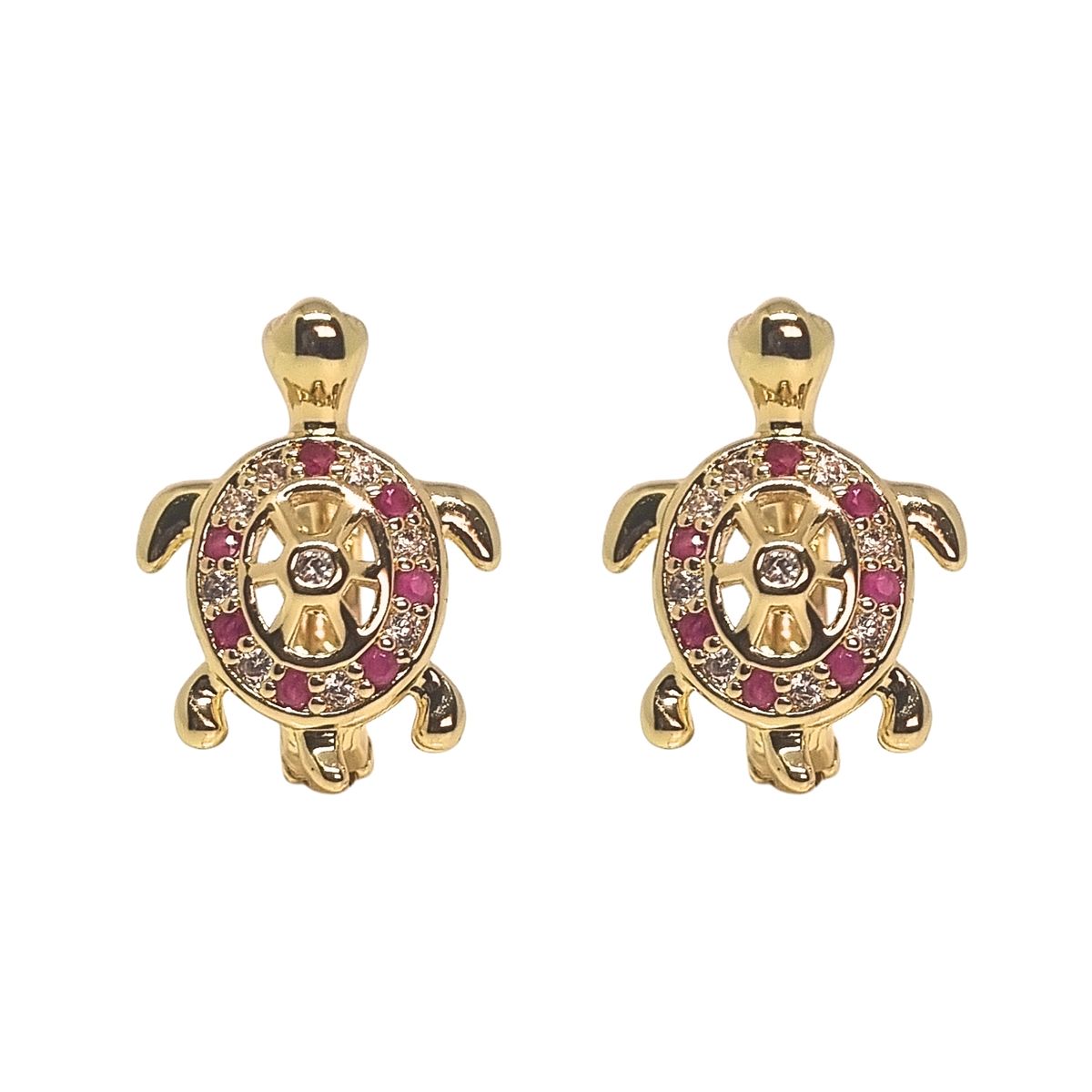 JOYAS LANDEROS - Aros Argollas Tortuga Enchapado en oro de 18k