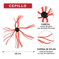 GENERICO - Cepillo para limpieza chimeneas con cabezal 40cm