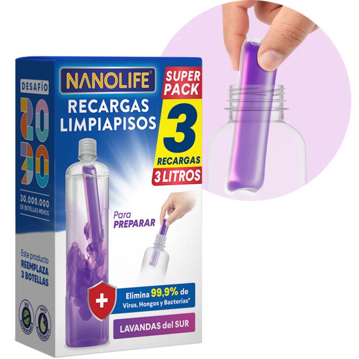 DEYSA CARE - Limpiapisos Desinfectante - Aroma Lavanda - Recarga 3x