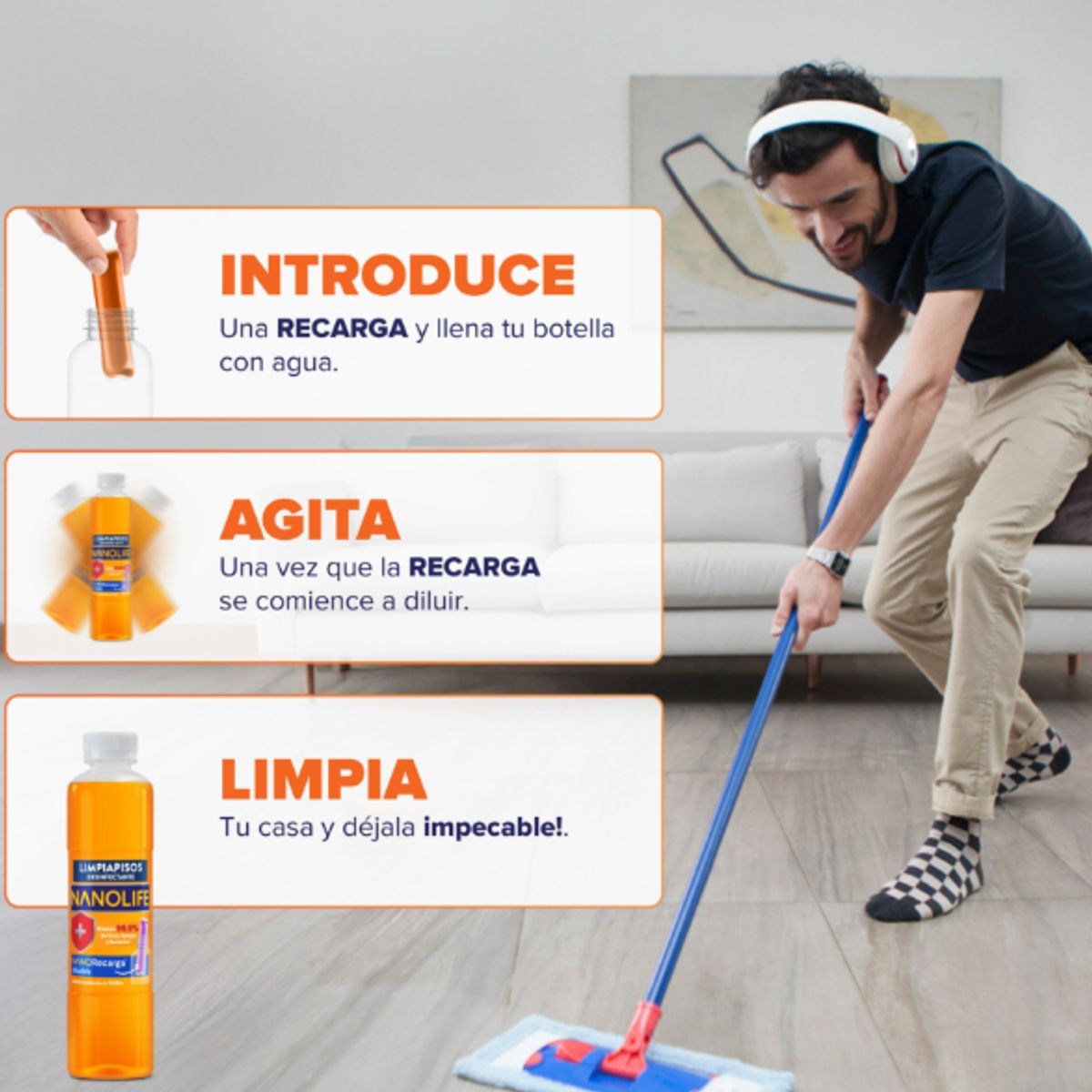 DEYSA CARE - Limpiapisos Desinfectante - Aroma Lavanda - Recarga 3x