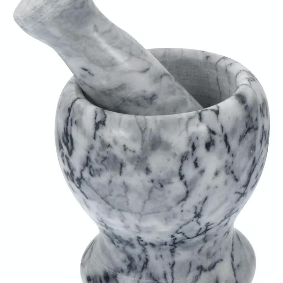 OEM - Mortero De Cocina Mortero Mármol De Mármol Blanco Negro