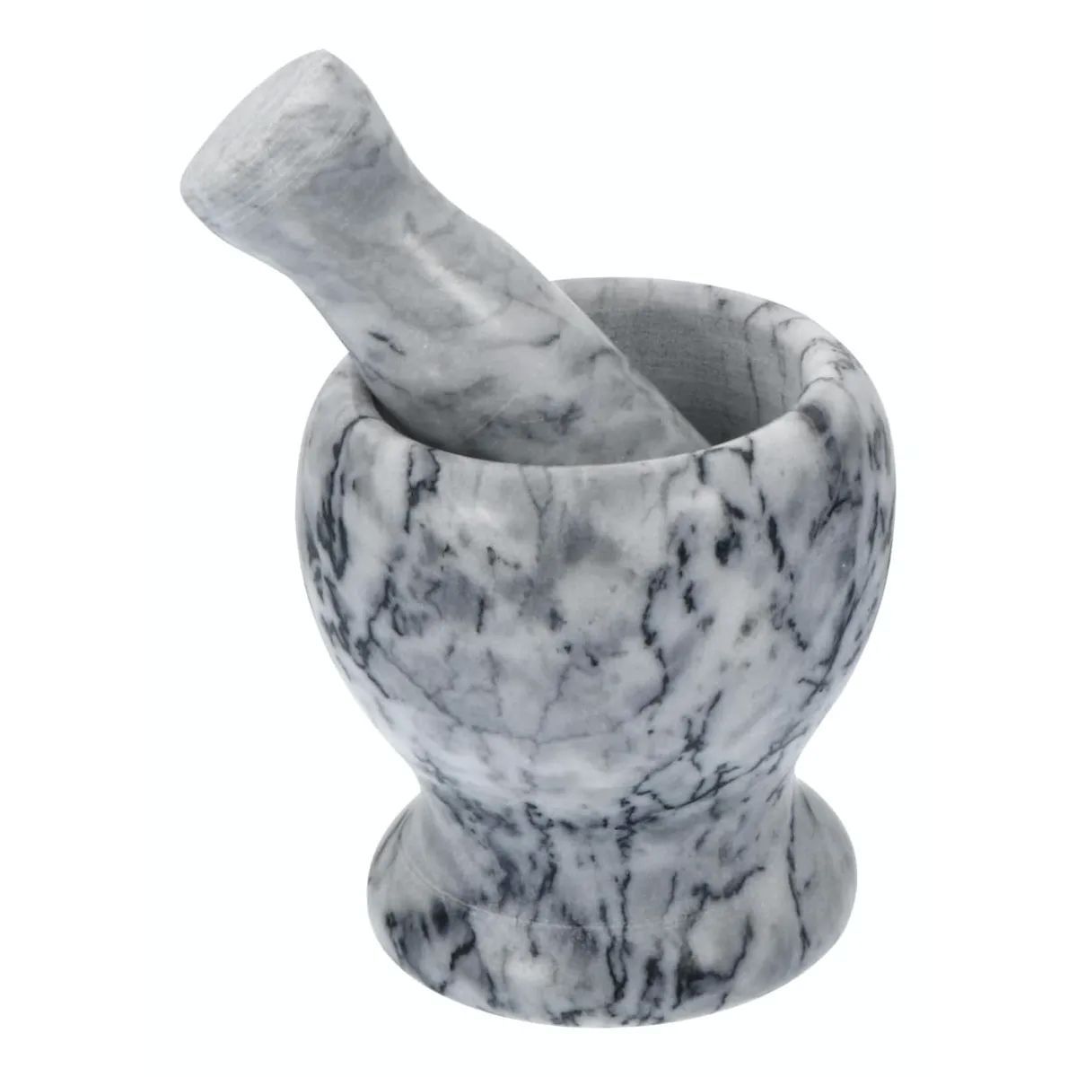 OEM - Mortero De Cocina Mortero Mármol De Mármol Blanco Negro