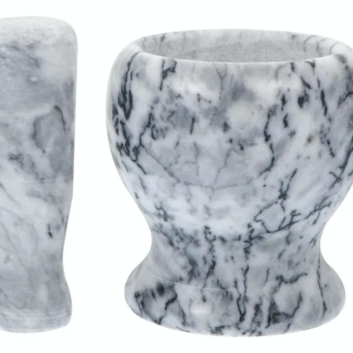 OEM - Mortero De Cocina Mortero Mármol De Mármol Blanco Negro