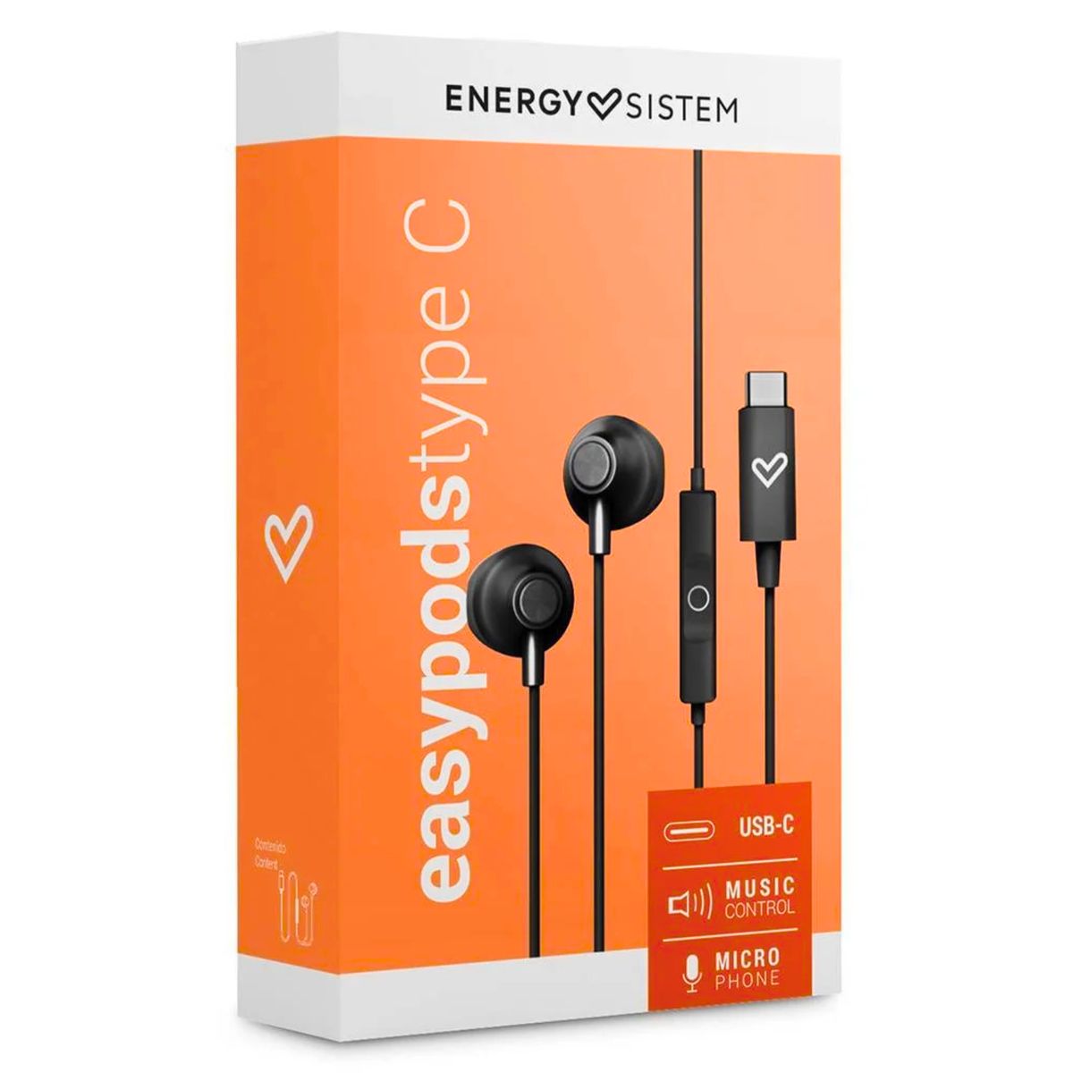 ENERGY SISTEM - Audifonos Energy Sistem USB-C EasyPods HD Black Edition