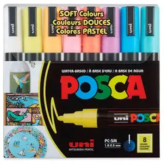UNI POSCA - SET MARCADOR ACRILICO 8 COLORES 5M POSCA