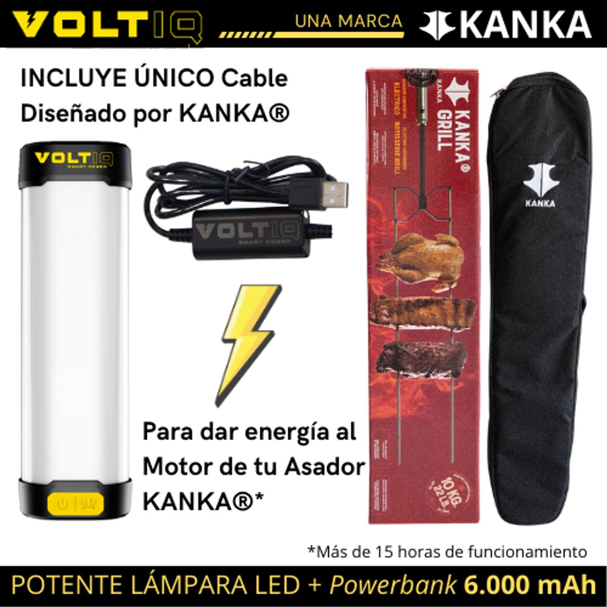 GENERICO - VOLTIQ - Lámpara Con Batería Recargable/powerbank 6.000 Mah