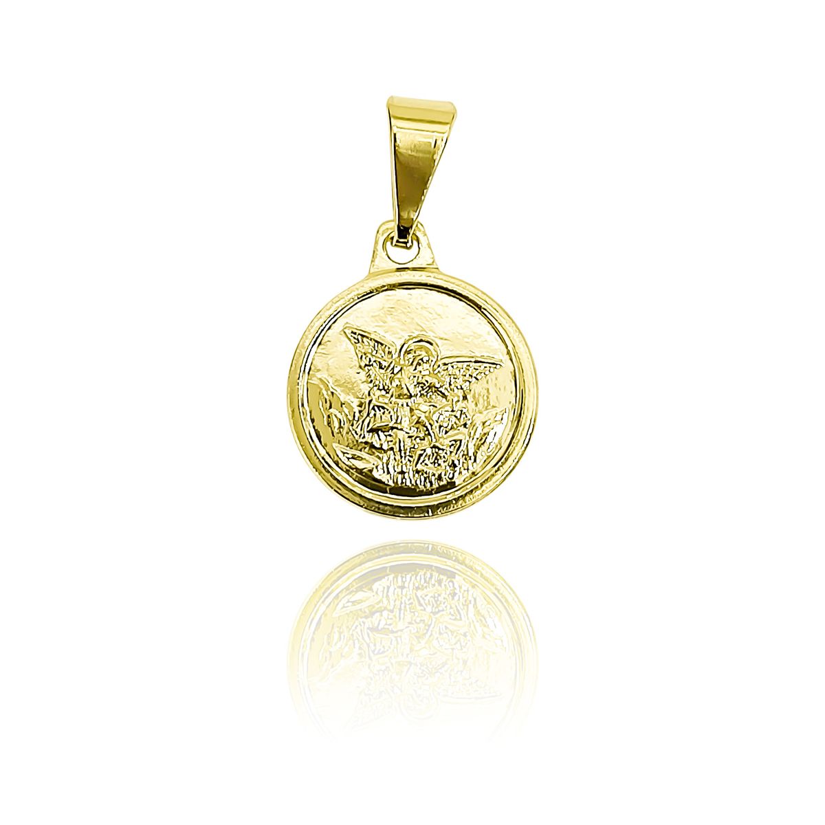 COGGIOLA - Colgante Medalla San Miguel Arcángel 12mm Enchapado Oro 18K