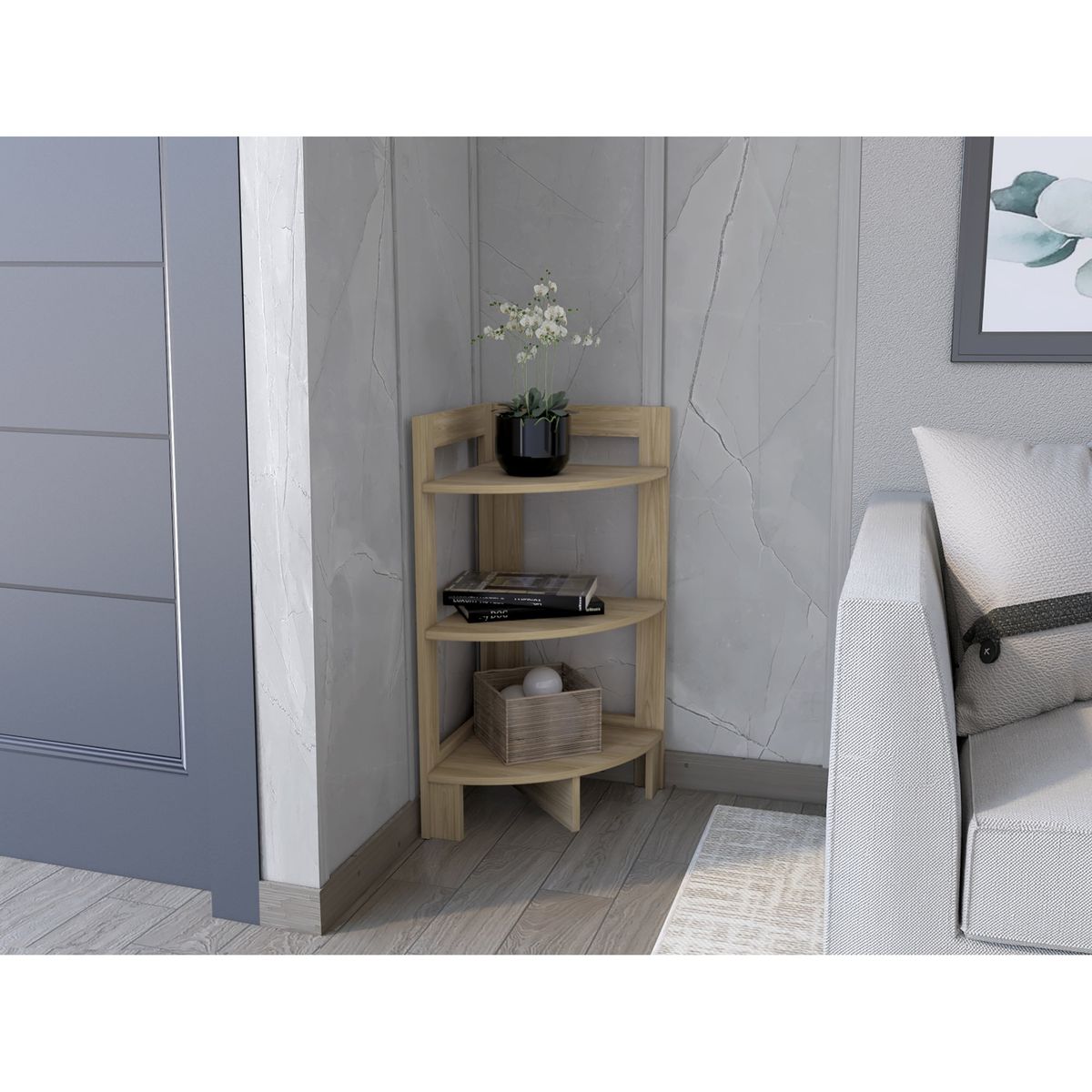 TUHOME - Mesa Esquinera Riga 806x388x388 Cm Fresno Europeo