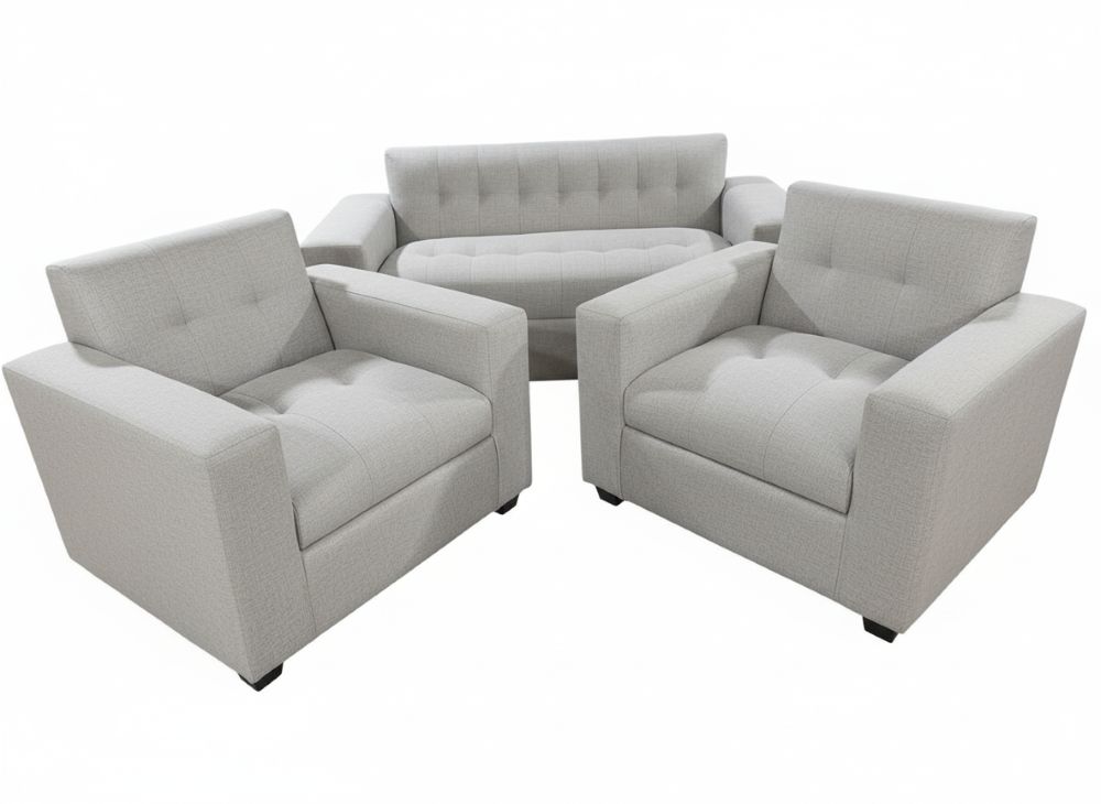 JUEGO DE LIVING 3 CUERPOS GRIS LINO Gris claro