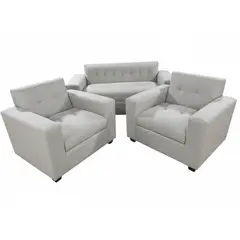 MUEBLES NEW - JUEGO DE LIVING 3 CUERPOS GRIS LINO