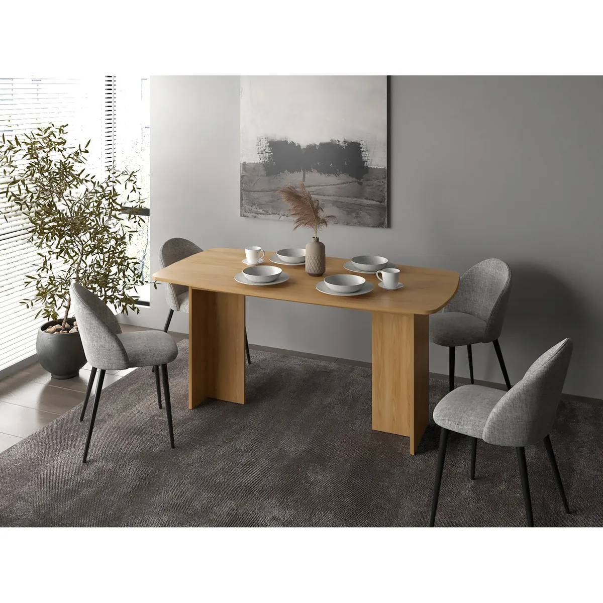 TUHOME - Mesa De Comedor Bangkok 756x156x79 Cm Fresno