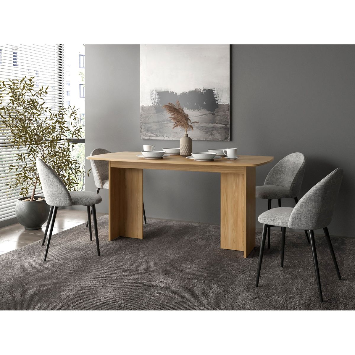 TUHOME - Mesa De Comedor Bangkok 756x156x79 Cm Fresno