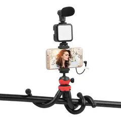 GENERICO - Kit De Grabación Estabilizador Aro Luz Y Micrófono Trípode