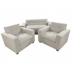 MUEBLES NEW - JUEGO DE LIVING 3 CUERPOS BEIGE LINO