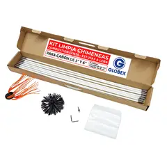 GENERICO - Pack Limpia Estufa Chimenea 8 mt y 2 Cabezales