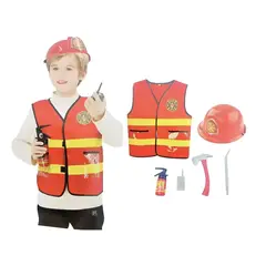 HD HOGAR SPA - Disfraz Chaqueta de Bombero Talla Unica 3-8 años