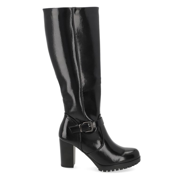 Bota Mujer Taco Ancho Negro