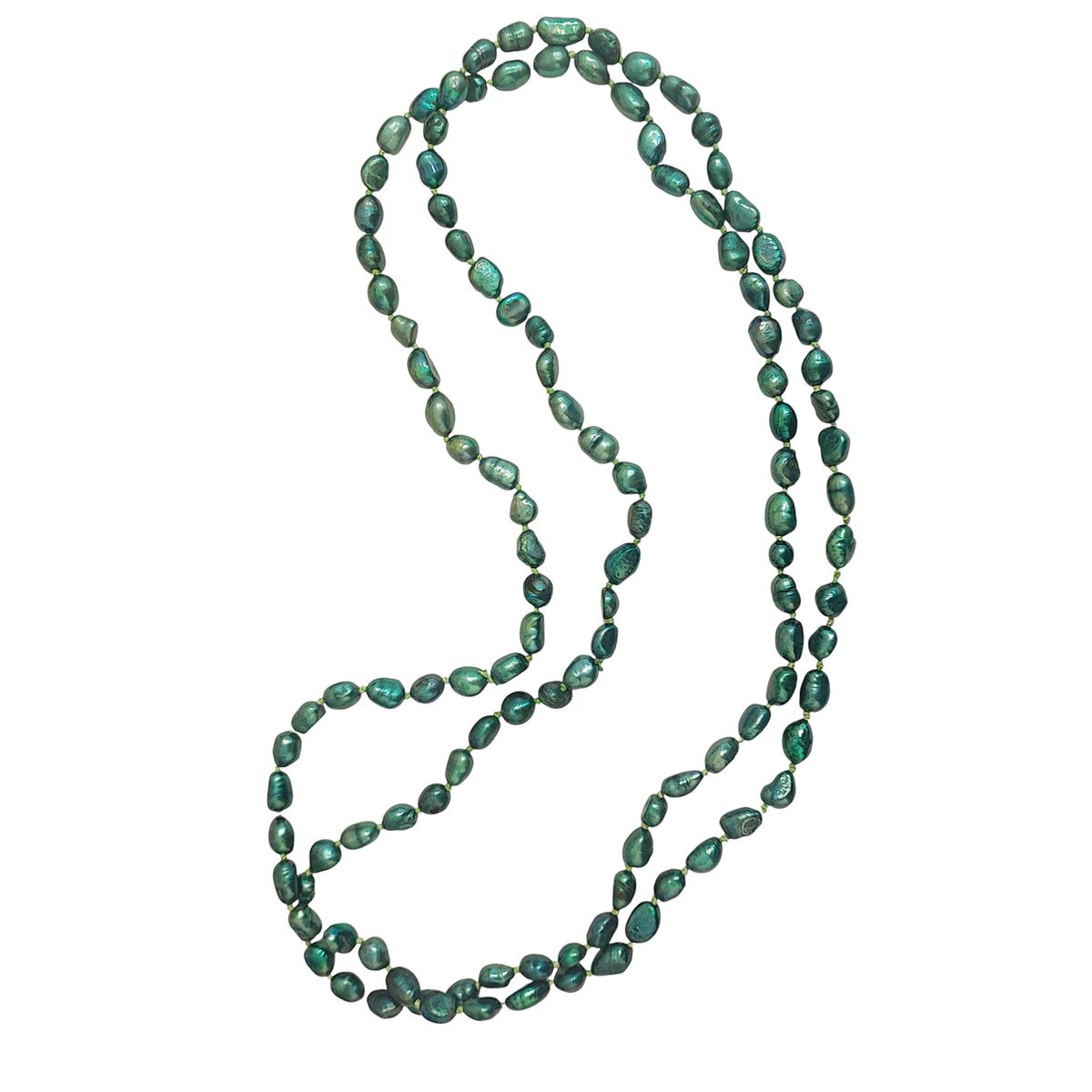 COGGIOLA - Collar Perlas De Río Magan Verde 120cm