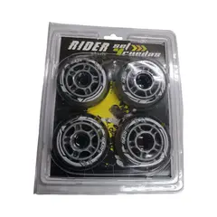 RIDER - SET 4 RUEDAS TRANSPARENTE SILICONA 76MM