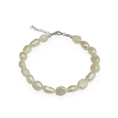 COGGIOLA - Pulsera Perlas De Río Alargadas Plata Fina 925